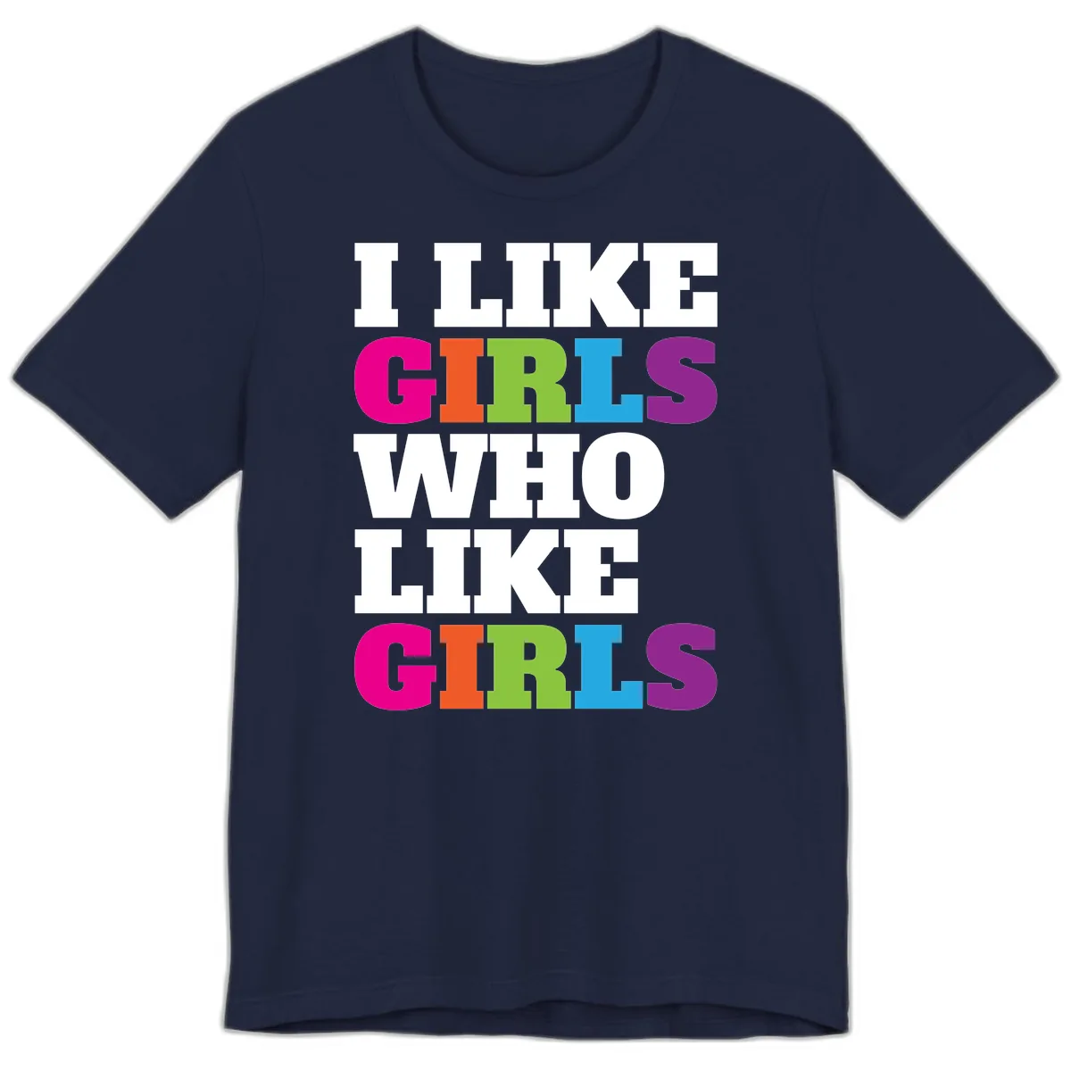 Think Girls Who Like Girls Premium T-Shirt in Navy