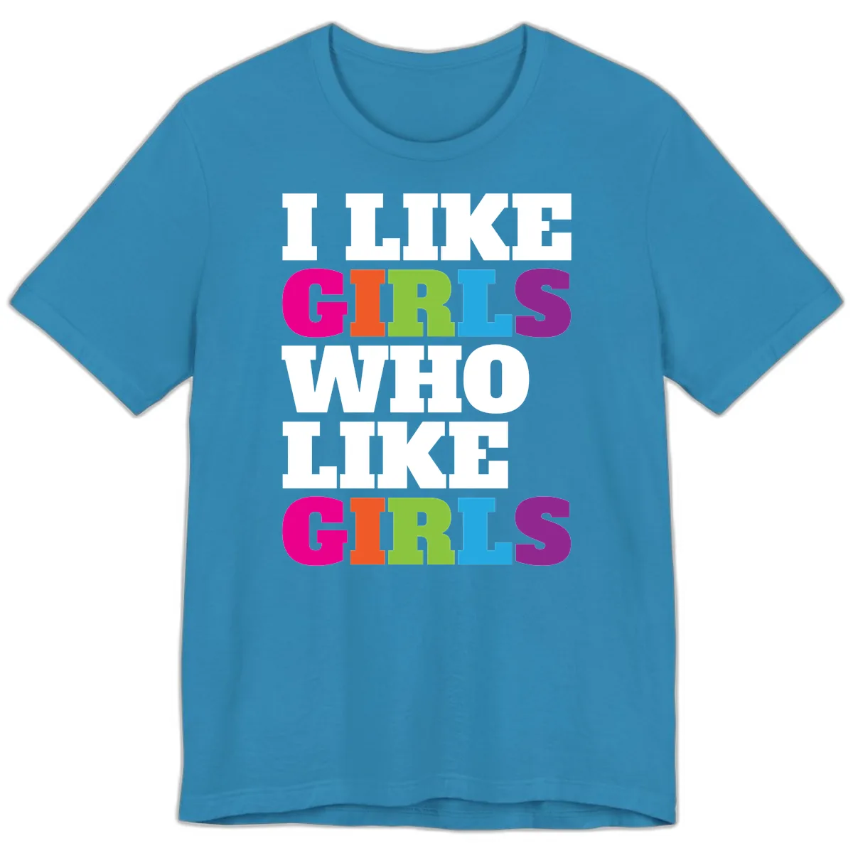Think Girls Who Like Girls Premium T-Shirt in Aqua