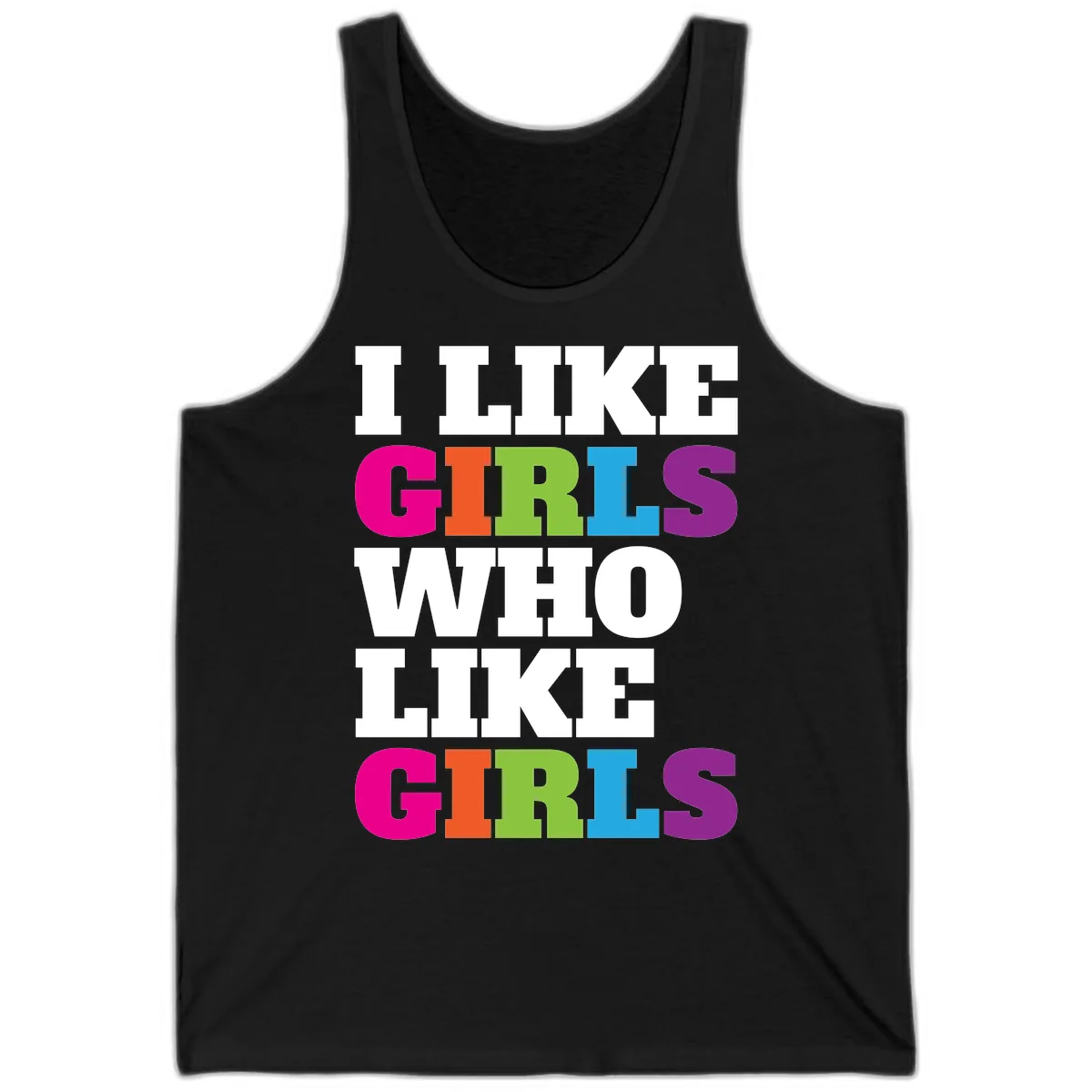 Think Girls Who Like Girls Tank in Black