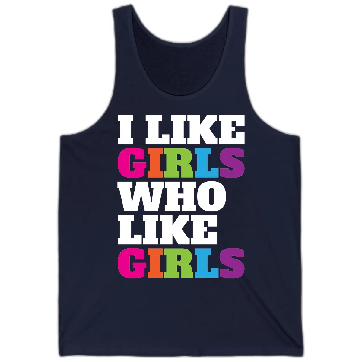 Think Girls Who Like Girls Tank in Navy
