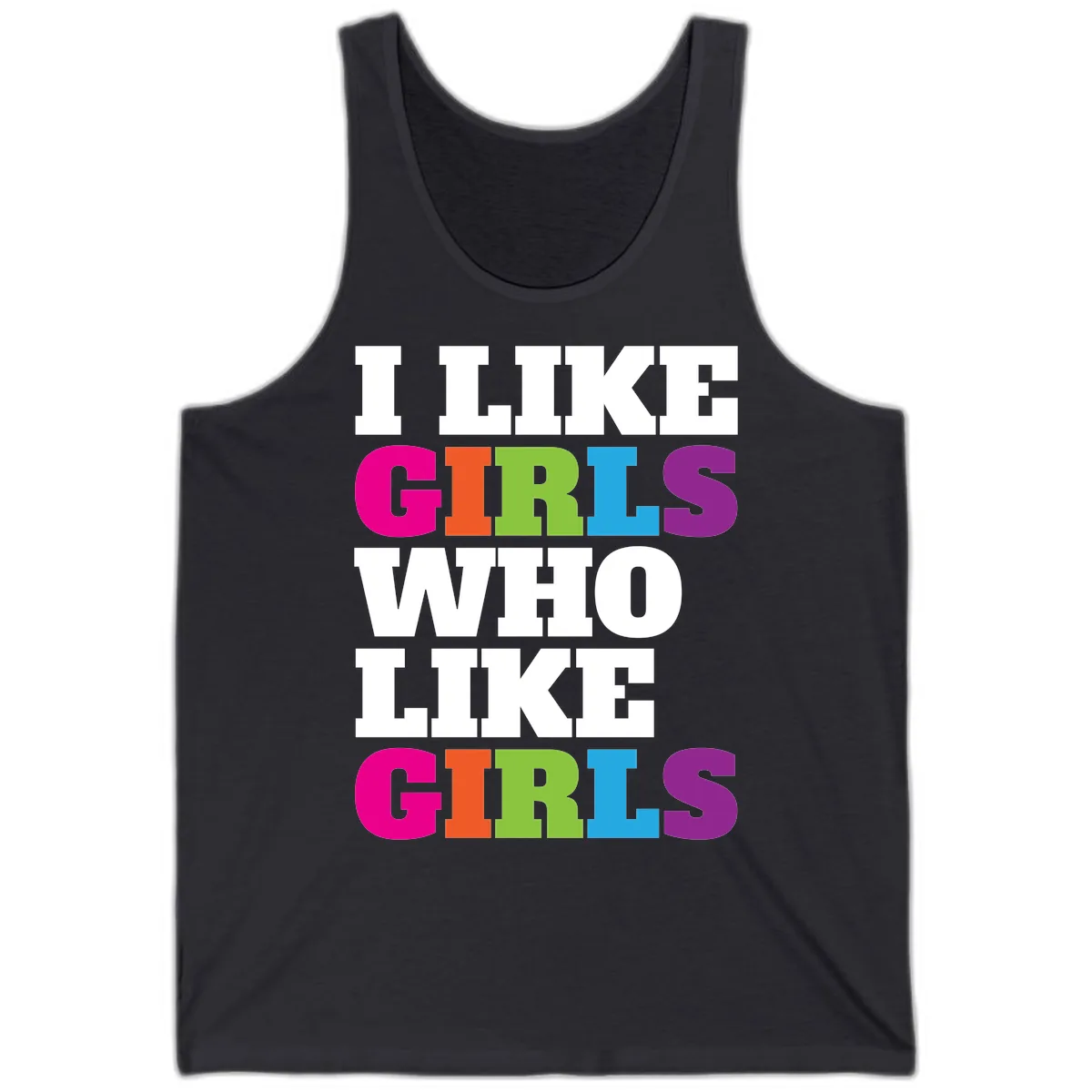 Think Girls Who Like Girls Tank in Dark Grey