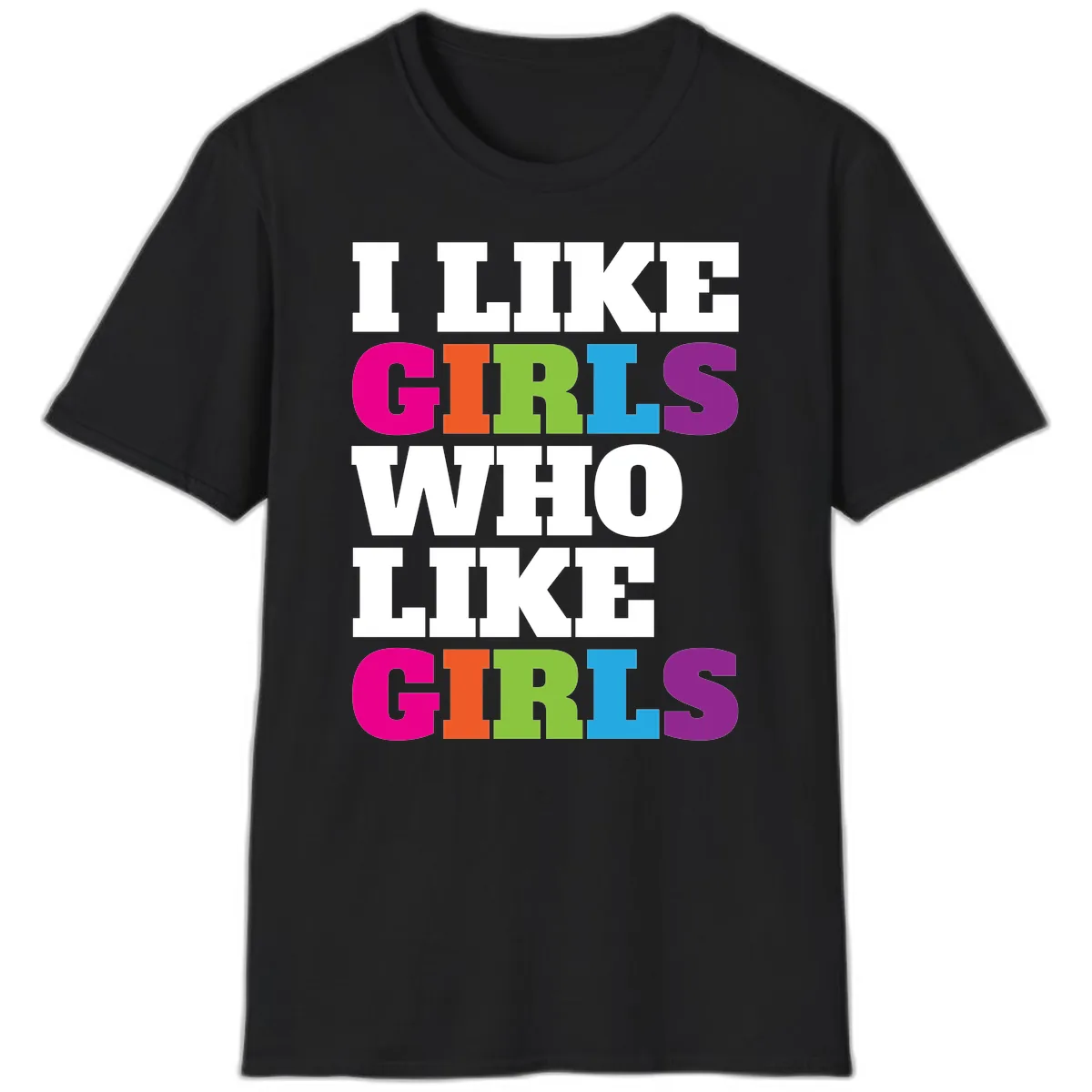 Think Girls Who Like Girls T-Shirt in Black