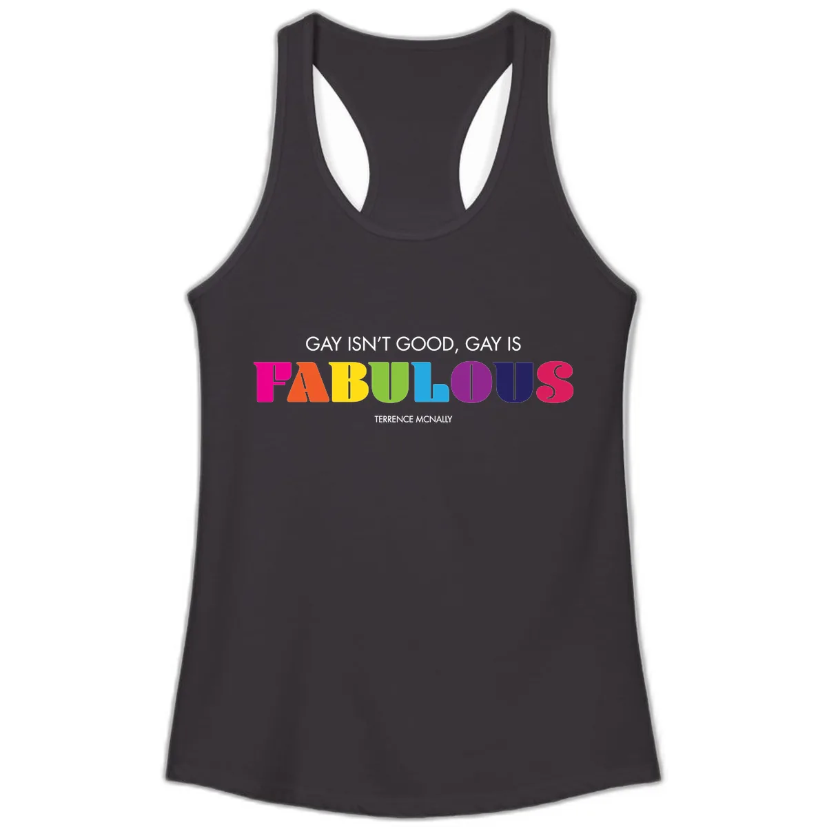 Gay Is Fabulous Pride Quote Ladies Tank in Black