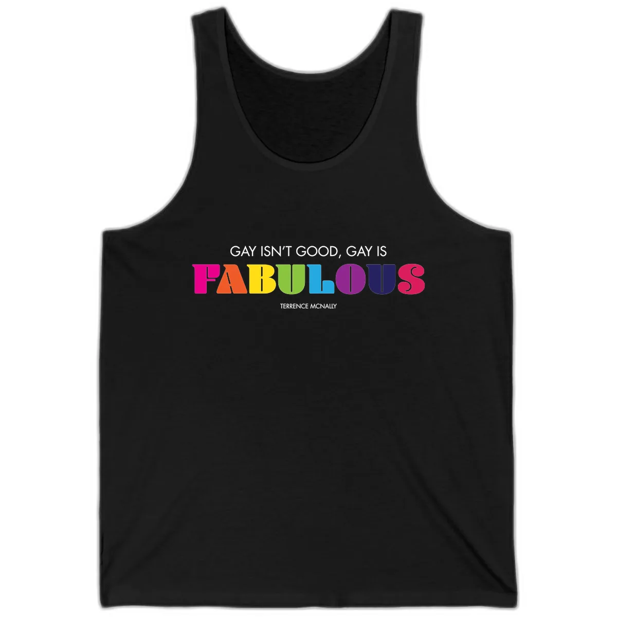 Gay Is Fabulous Pride Quote Tank in Black
