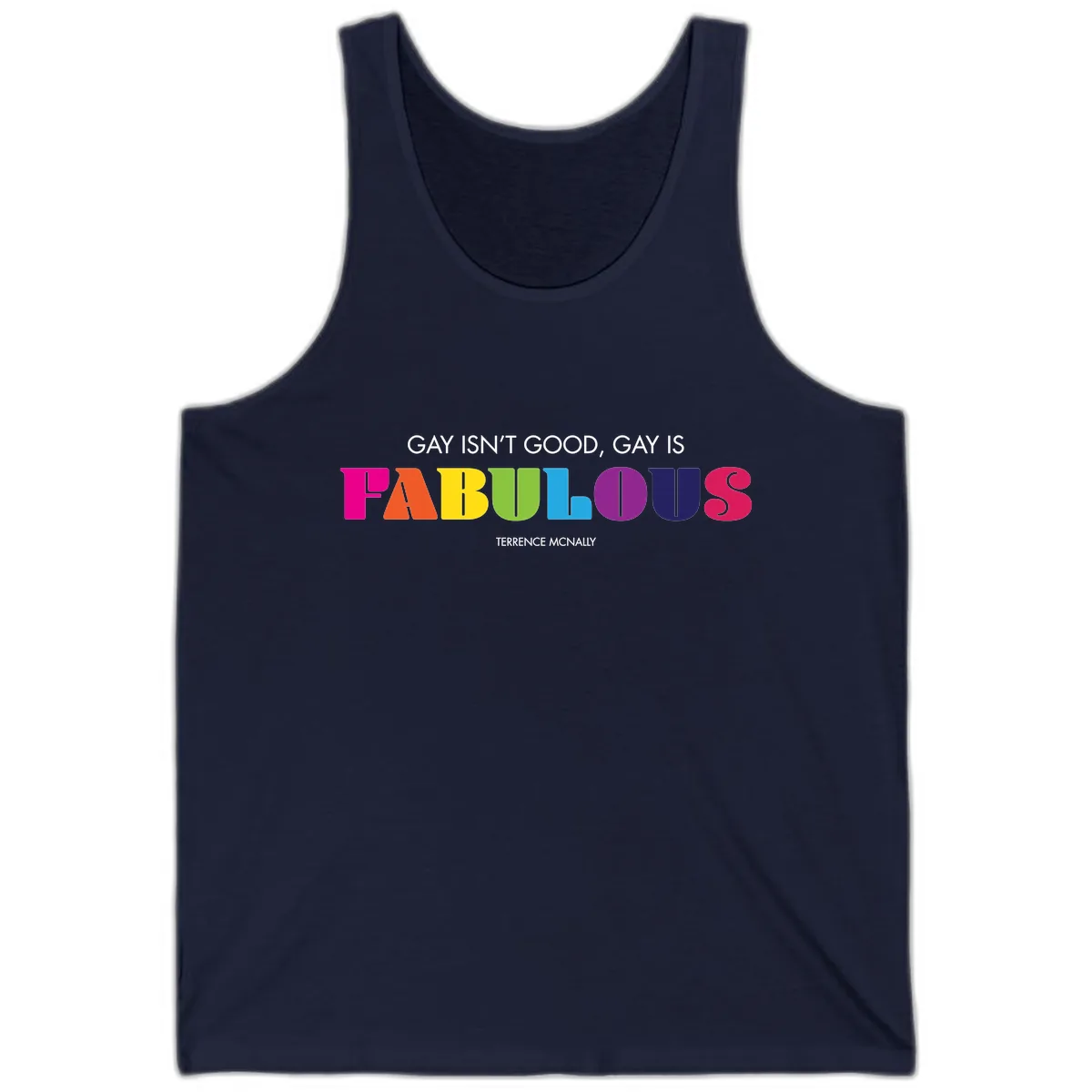 Gay Is Fabulous Pride Quote Tank in Navy
