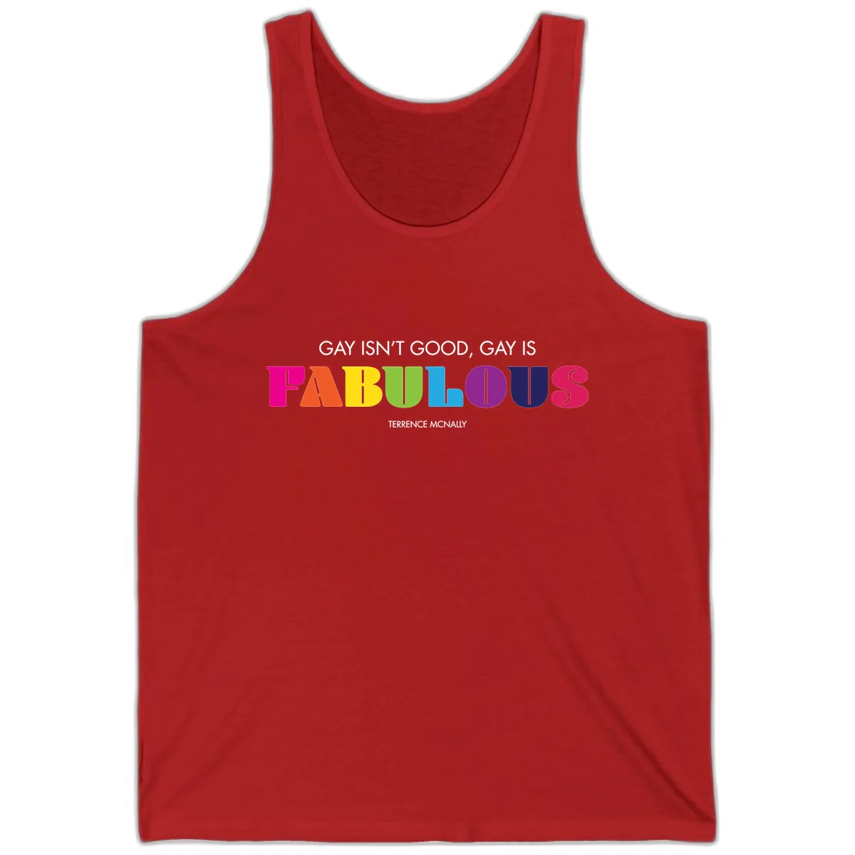 Gay Is Fabulous Pride Quote Tank in Red