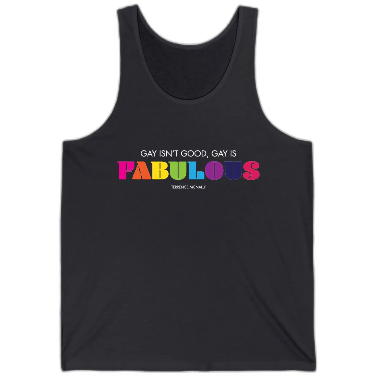 Gay Is Fabulous Pride Quote Tank in Dark Grey