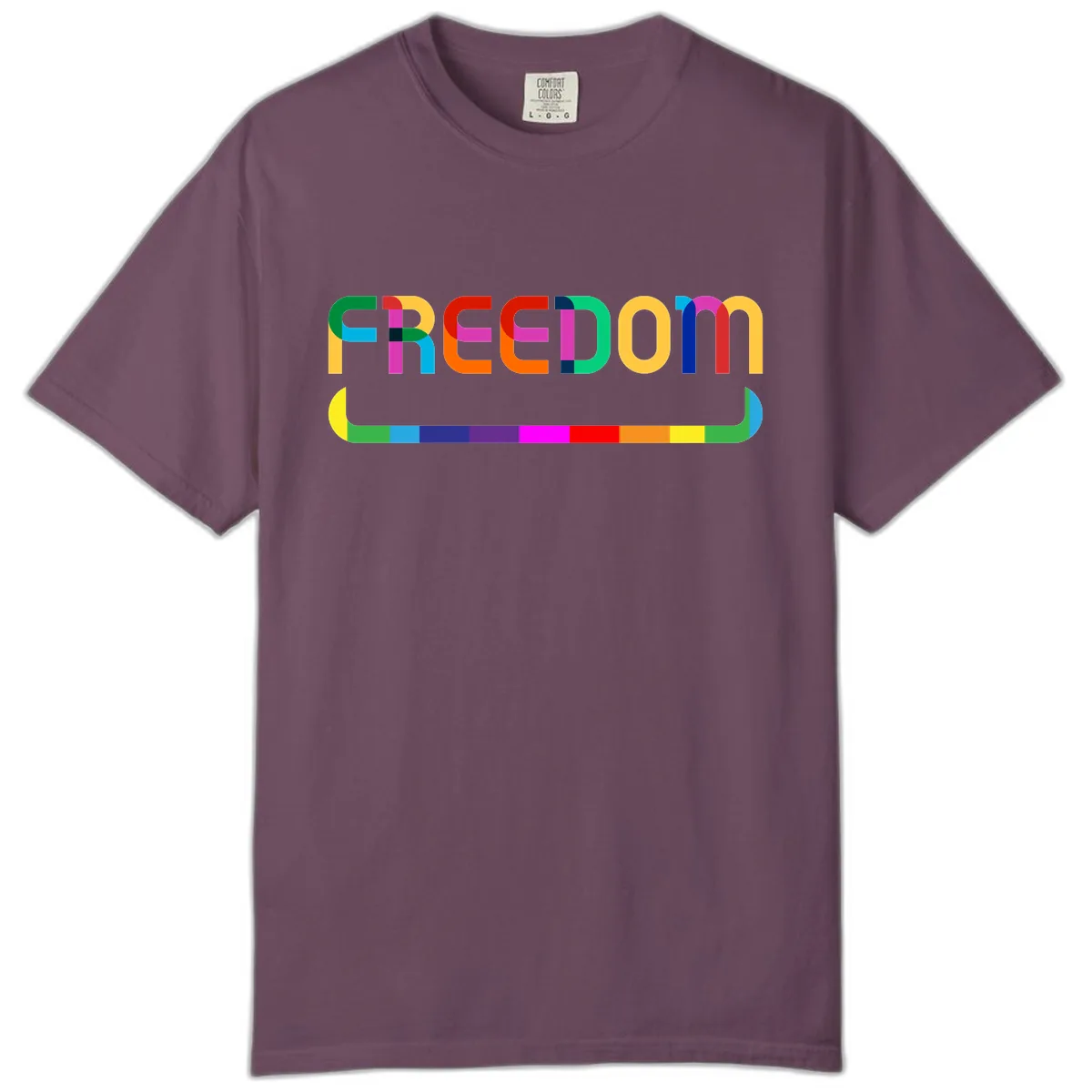 Freedom Rainbow Pride Design Comfort Color in Berry