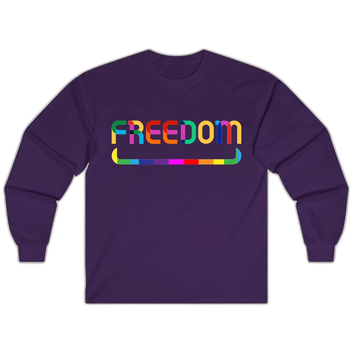 Freedom Rainbow Pride Design Long Sleeve in Purple