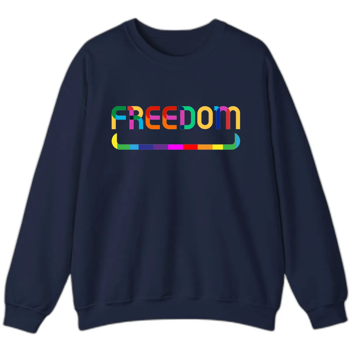 Freedom Rainbow Pride Design Sweatshirt in Navy