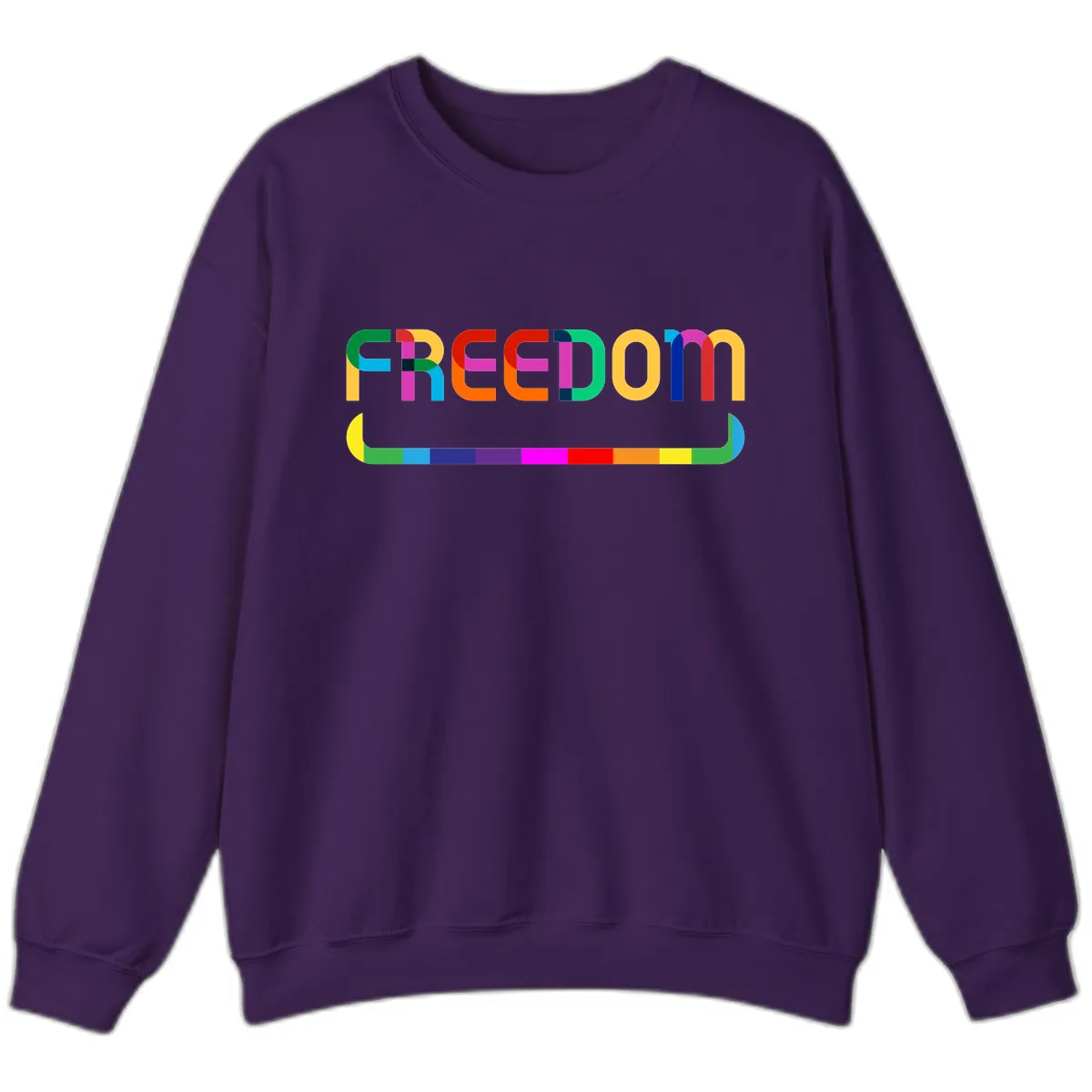 Freedom Rainbow Pride Design Sweatshirt in Purple