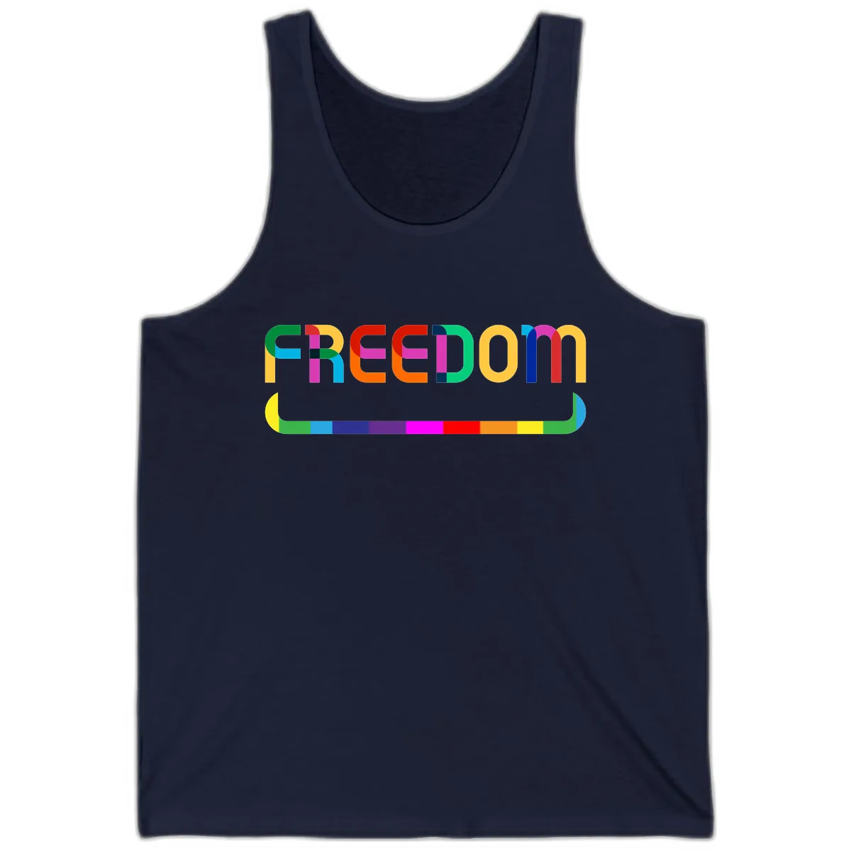 Freedom Rainbow Pride Design Tank in Navy