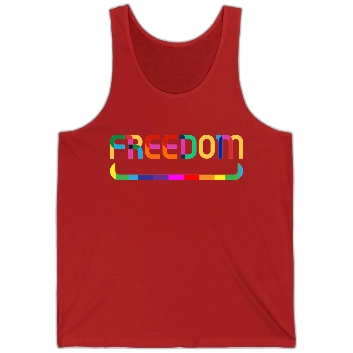Freedom Rainbow Pride Design Tank in Red
