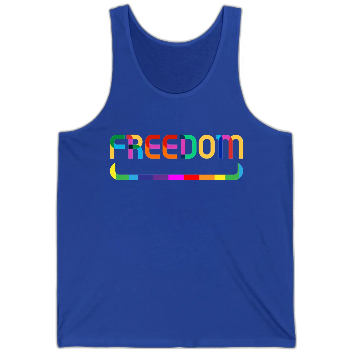 Freedom Rainbow Pride Design Tank in True Royal
