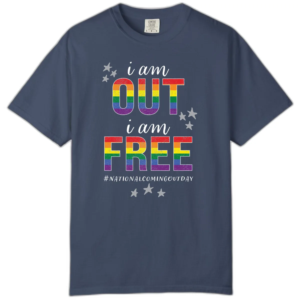 Out and Free Pride Affirmation Comfort Color in Midnight