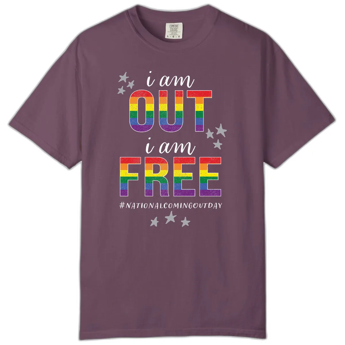 Out and Free Pride Affirmation Comfort Color in Berry