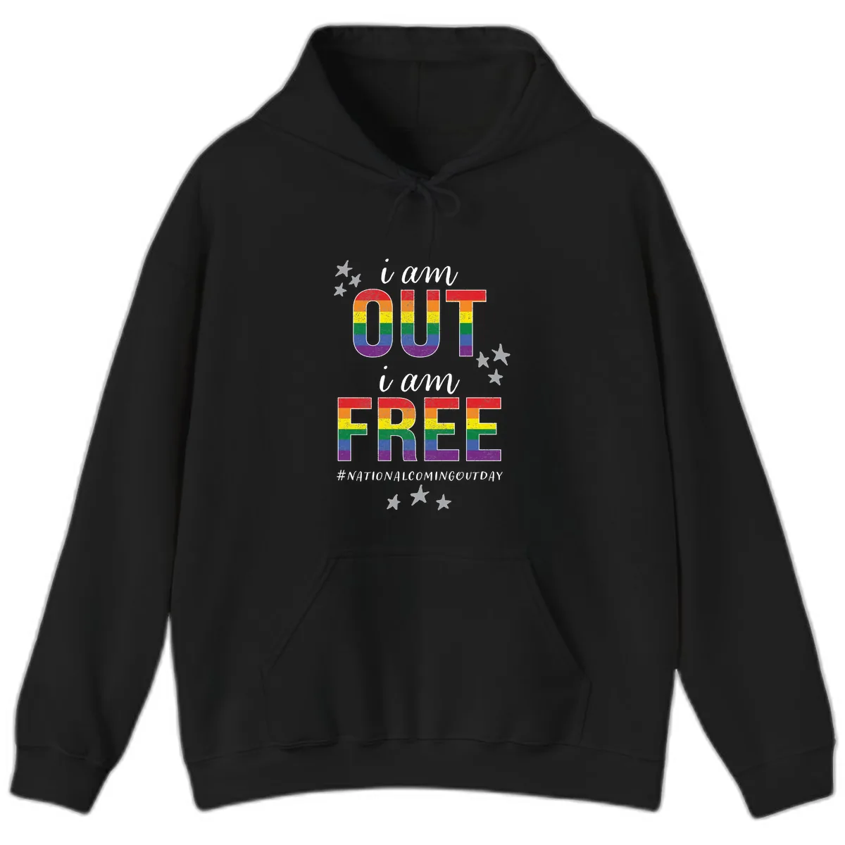 Out and Free Pride Affirmation Hoodie in Black