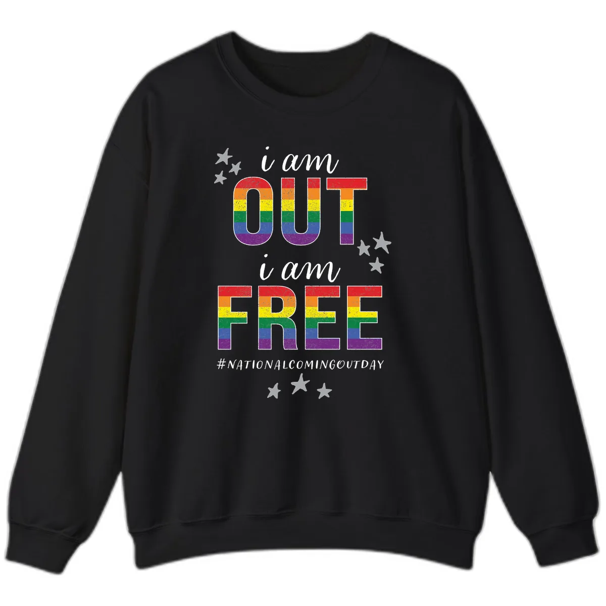 Out and Free Pride Affirmation Sweatshirt in Black