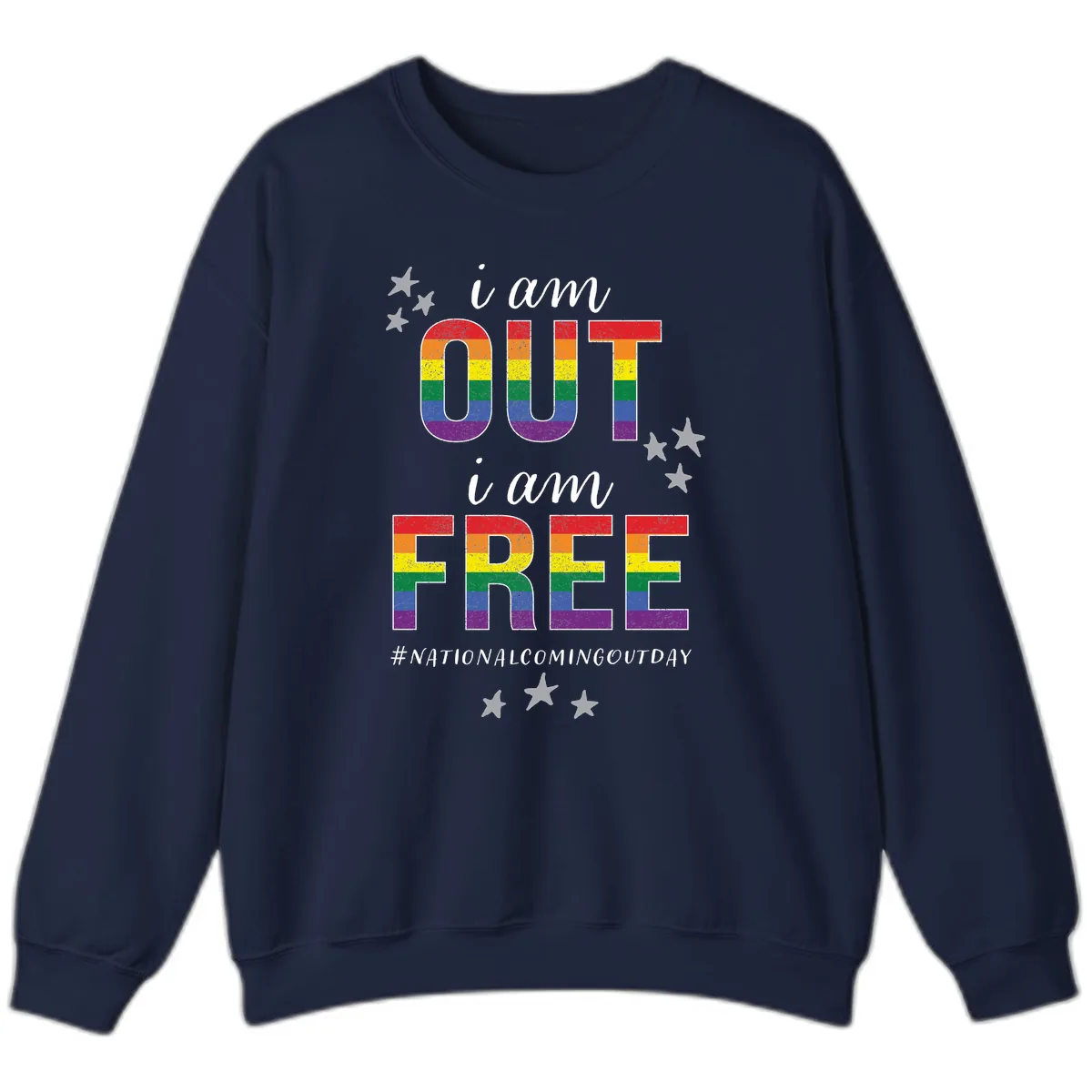 Out and Free Pride Affirmation Sweatshirt in Navy