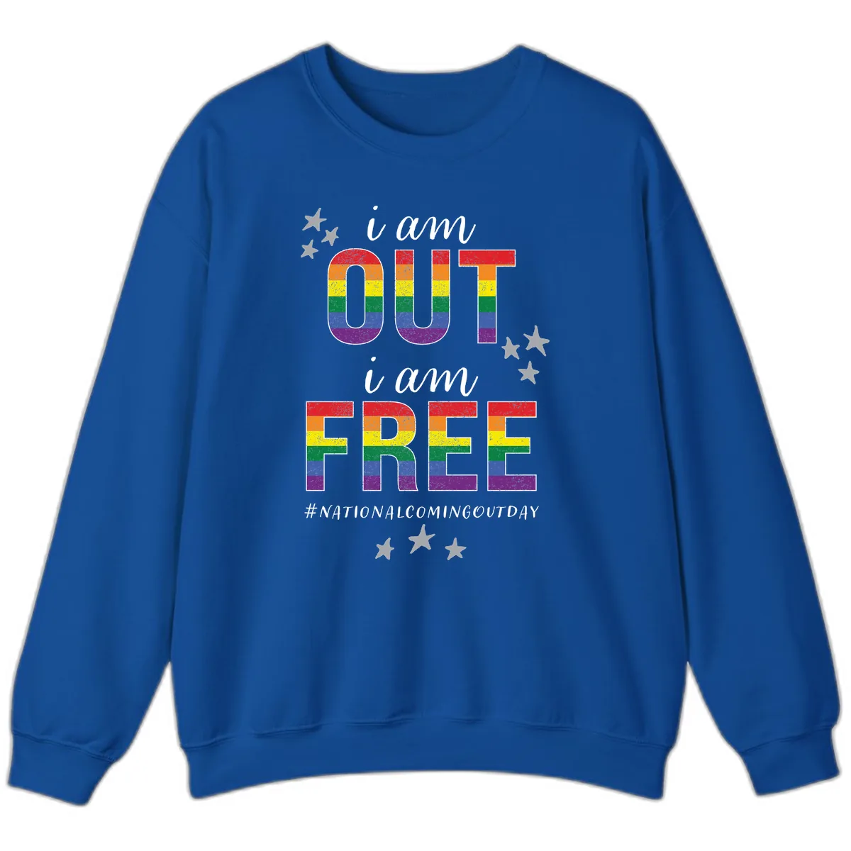 Out and Free Pride Affirmation Sweatshirt in Royal