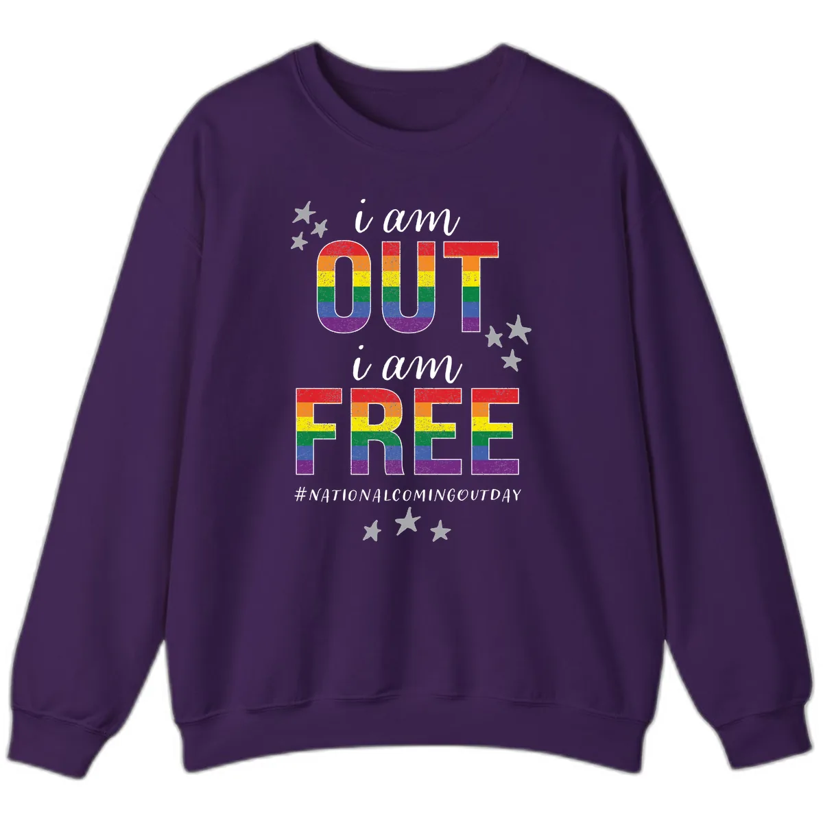 Out and Free Pride Affirmation Sweatshirt in Purple