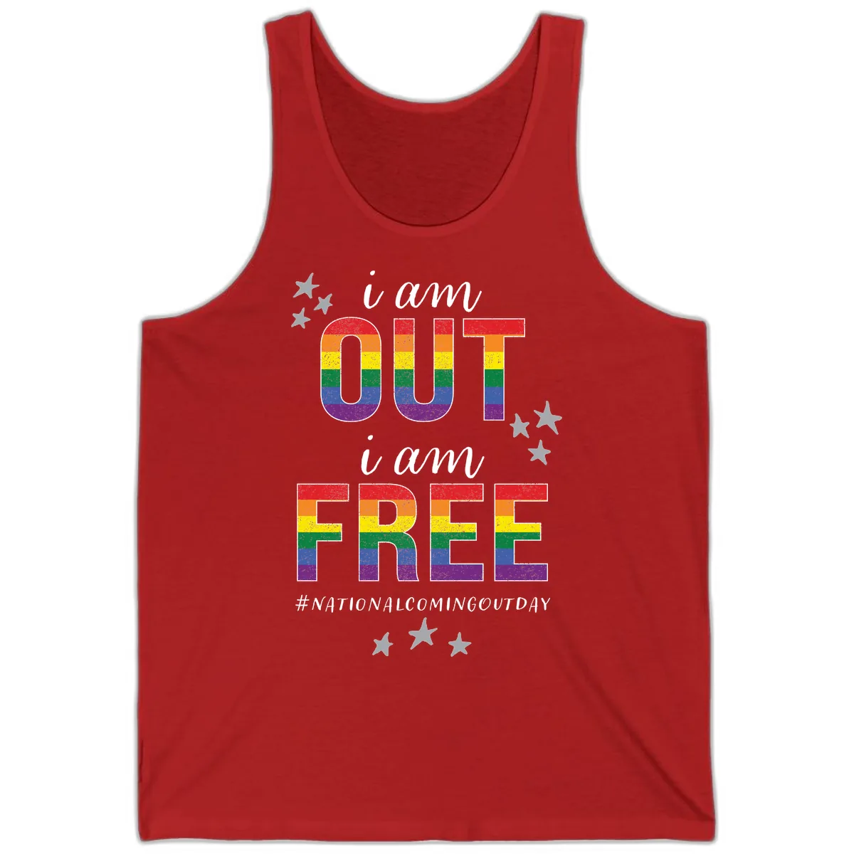 Out and Free Pride Affirmation Tank in Red
