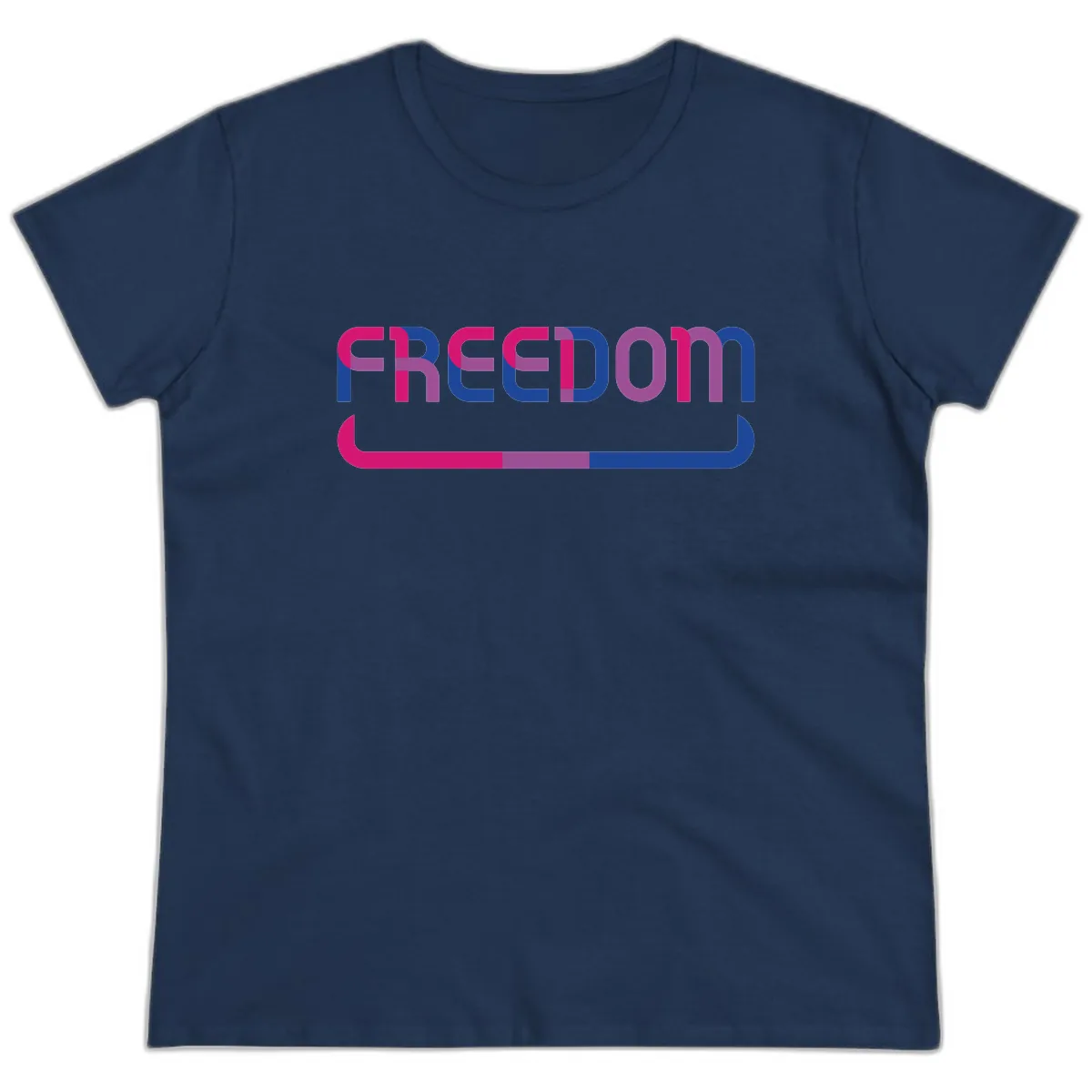 Freedom On Pride Ladies Tee in Navy