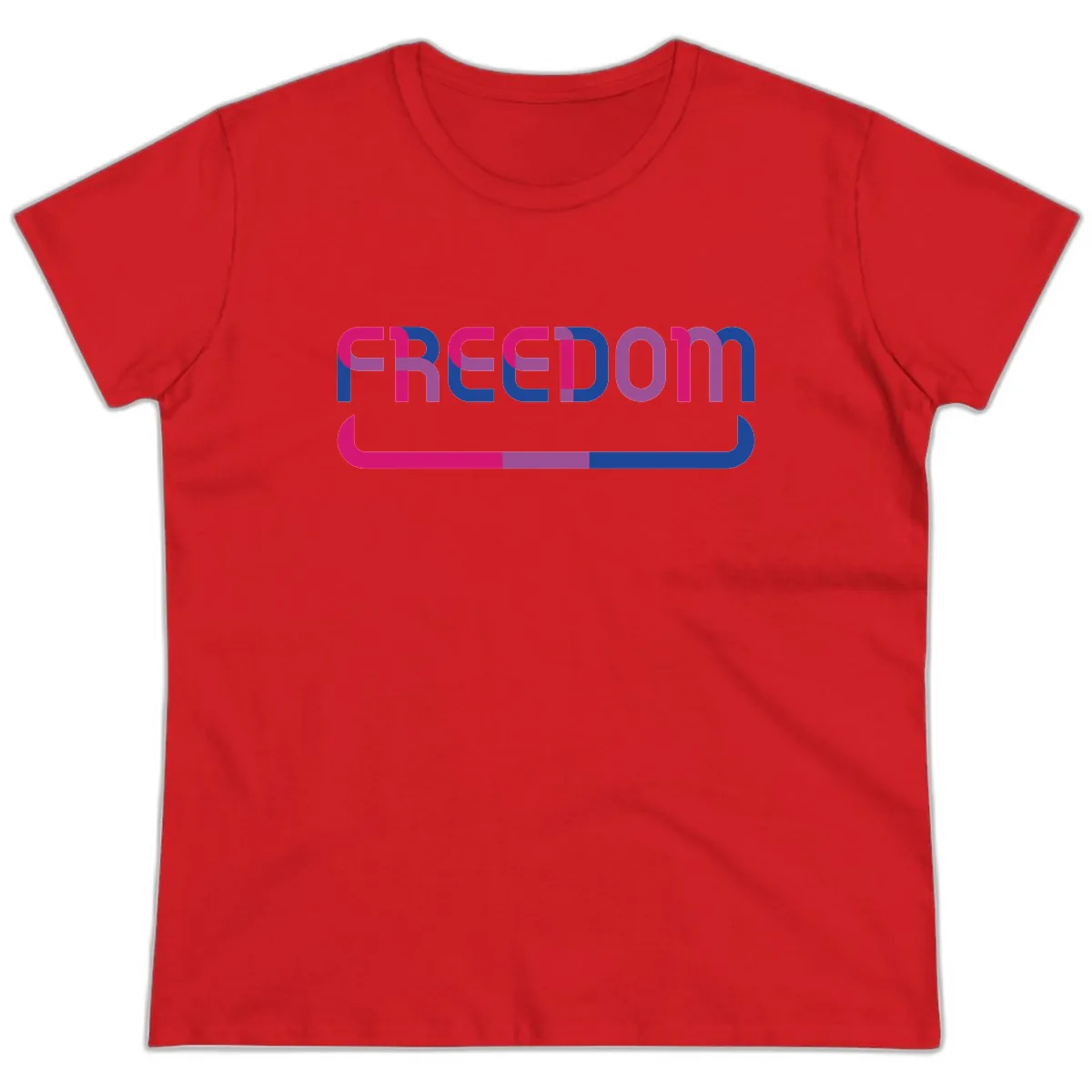 Freedom On Pride Ladies Tee in Red
