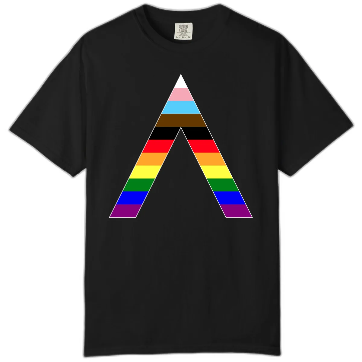 Rainbow Pride Pyramid Comfort Color in Black