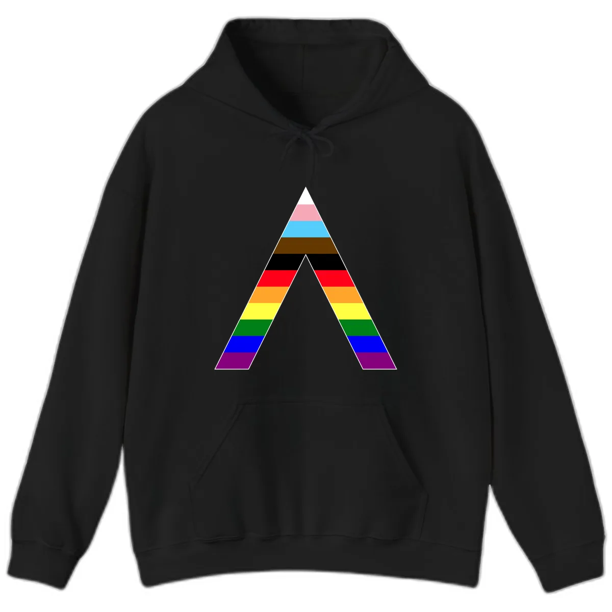 Rainbow Pride Pyramid Hoodie in Black