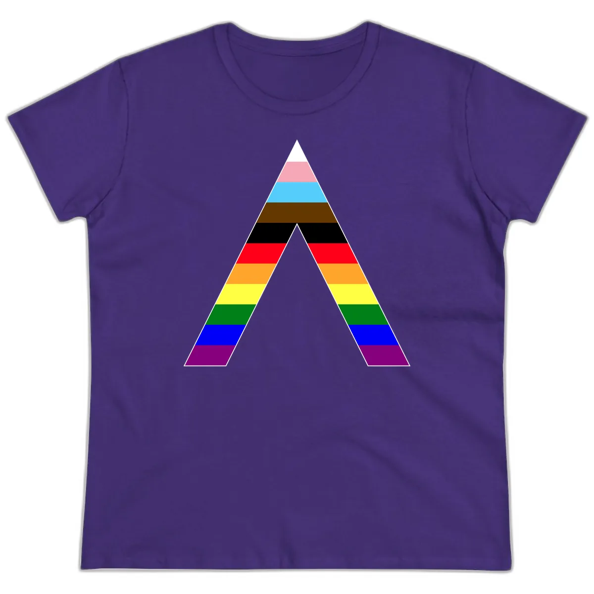 Rainbow Pride Pyramid Ladies Tee in Purple