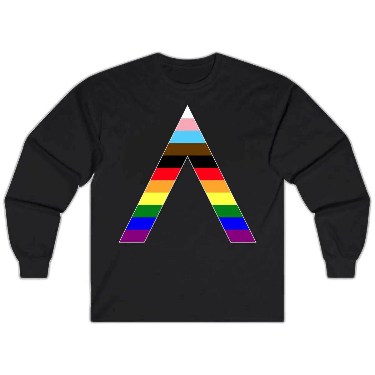 Rainbow Pride Pyramid Long Sleeve in Black