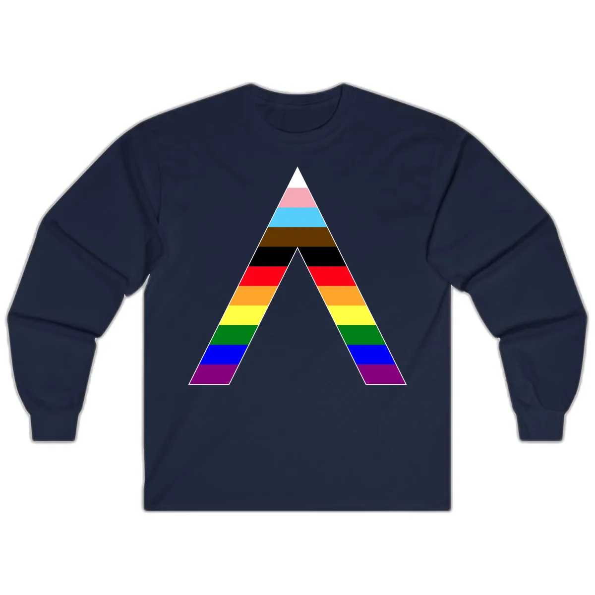 Rainbow Pride Pyramid Long Sleeve in Navy