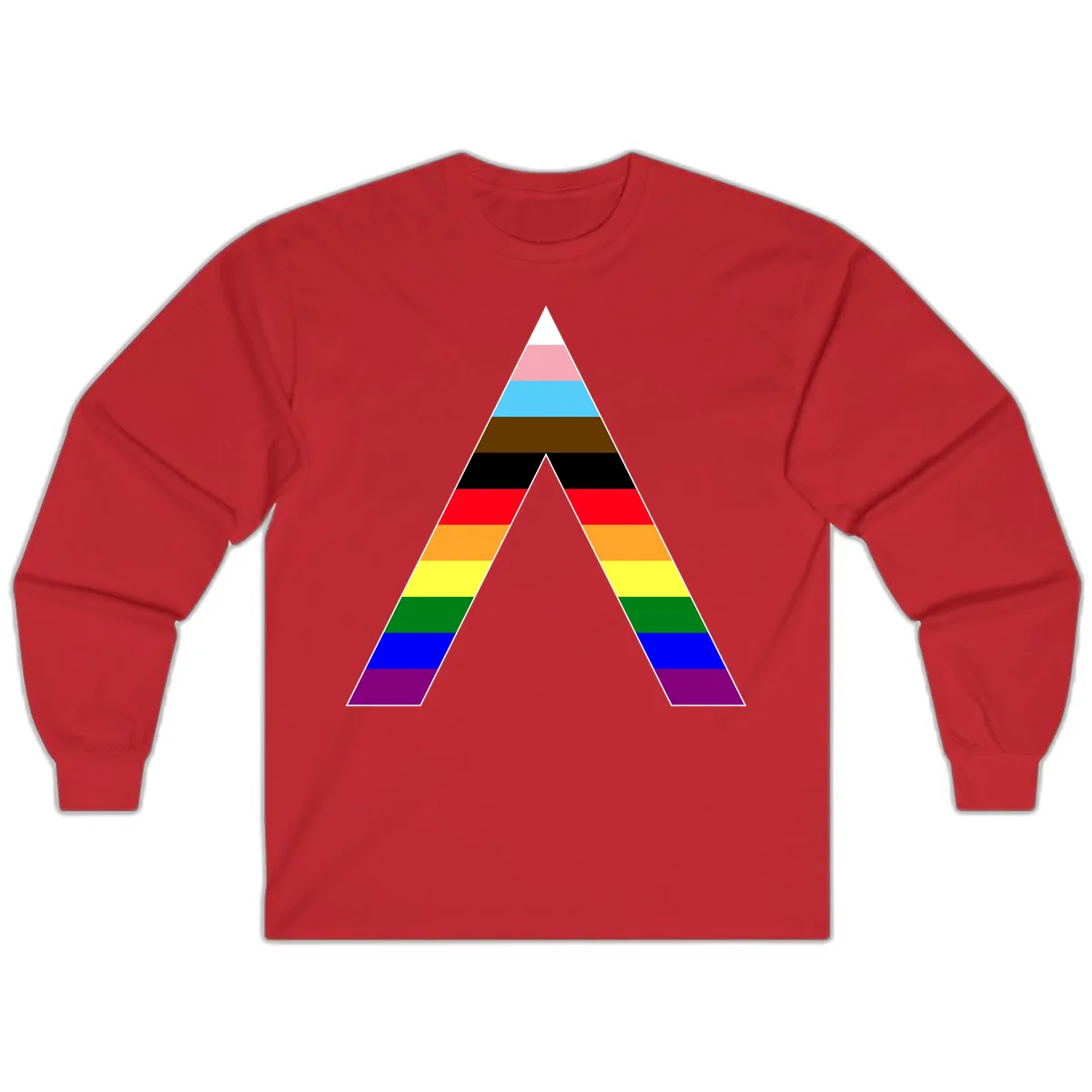 Rainbow Pride Pyramid Long Sleeve in Red
