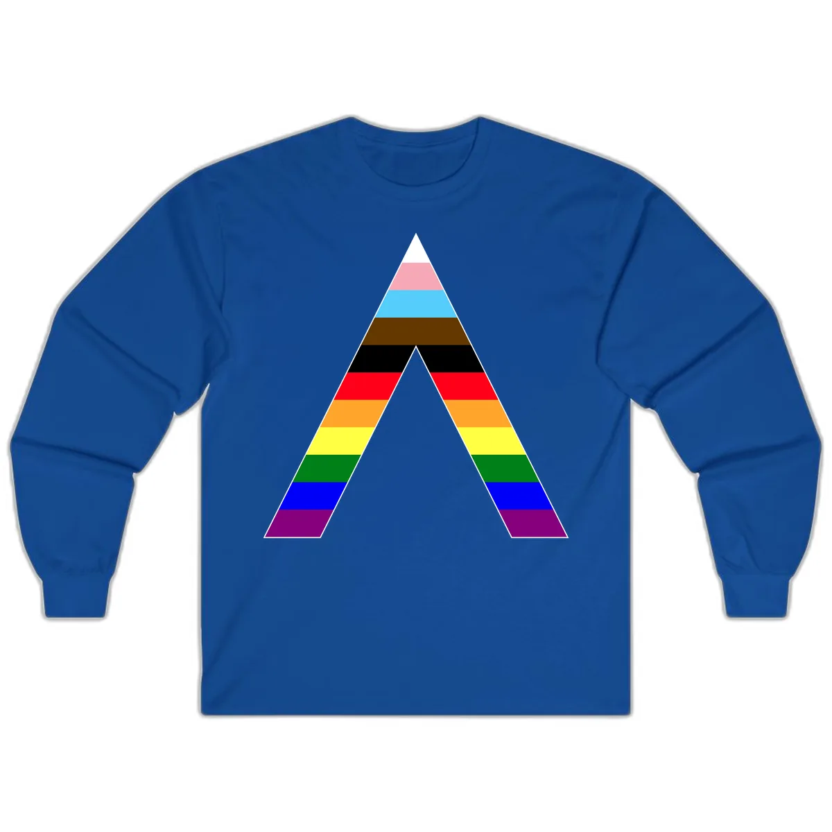 Rainbow Pride Pyramid Long Sleeve in Royal