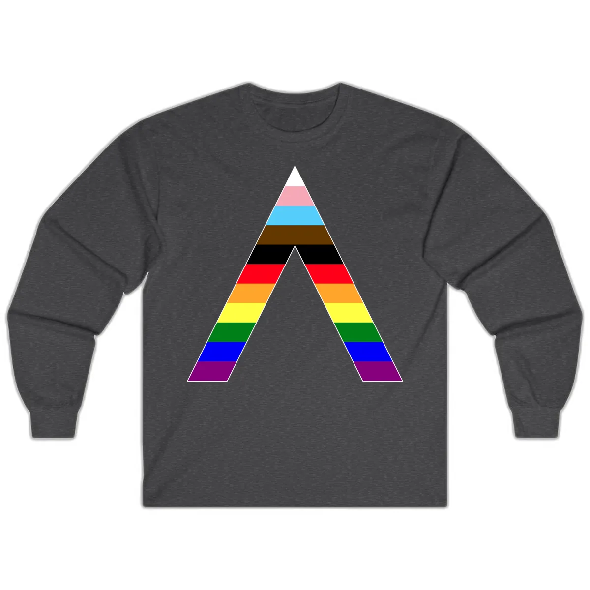 Rainbow Pride Pyramid Long Sleeve in Dark Heather