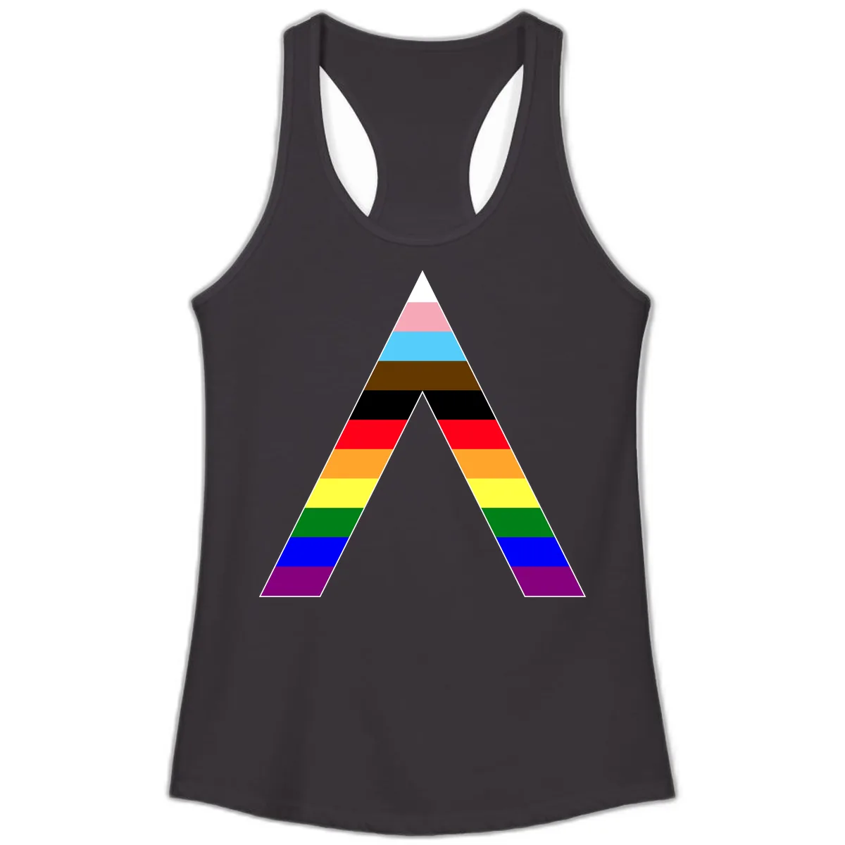 Rainbow Pride Pyramid Ladies Tank in Black