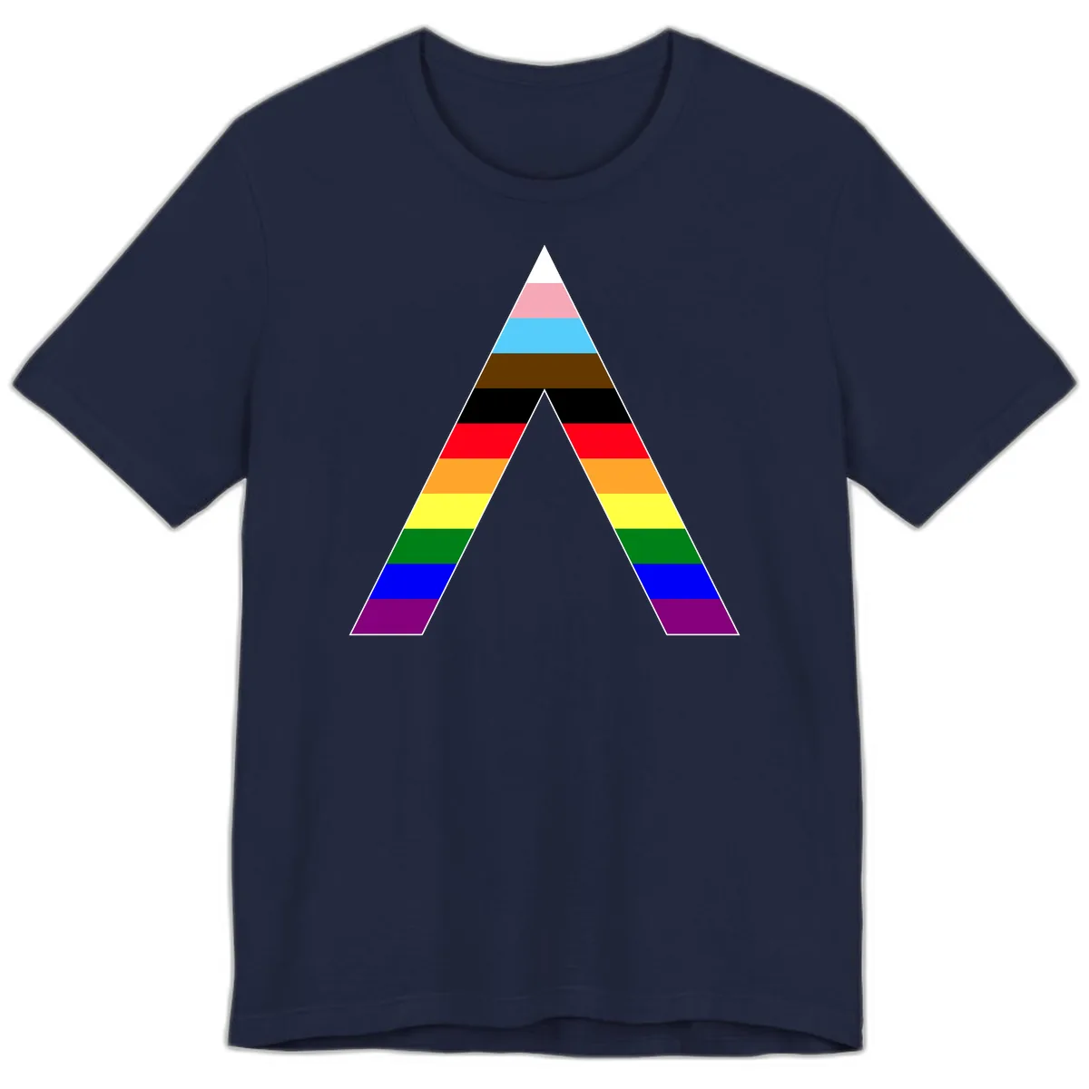 Rainbow Pride Pyramid Premium T-Shirt in Navy