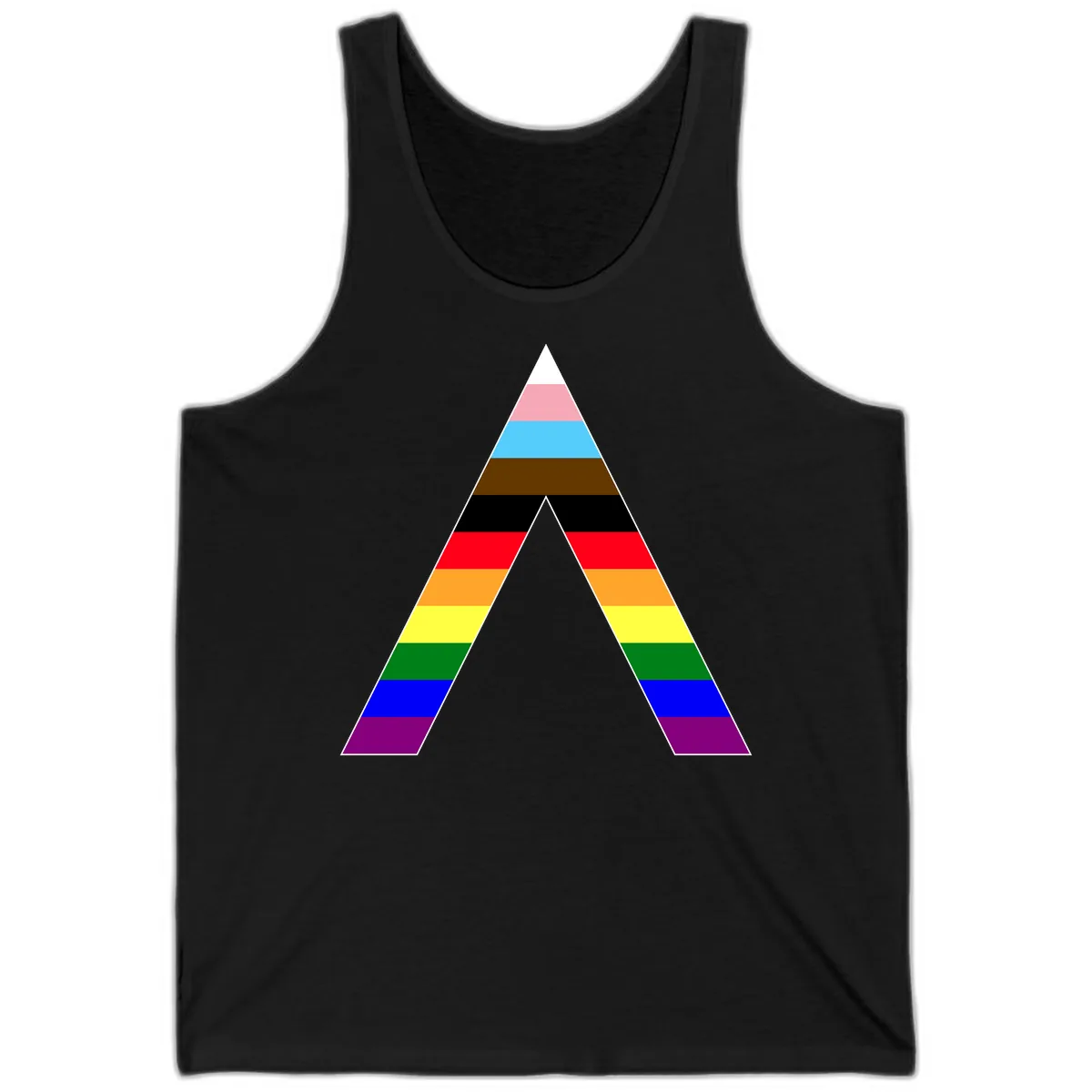 Rainbow Pride Pyramid Tank in Black
