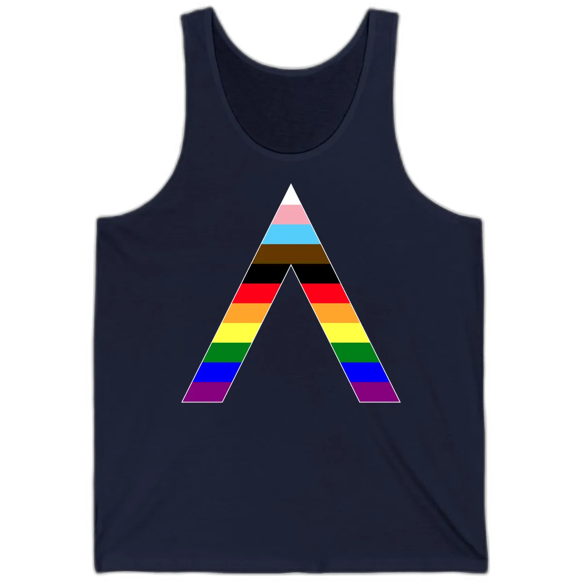 Rainbow Pride Pyramid Tank in Navy