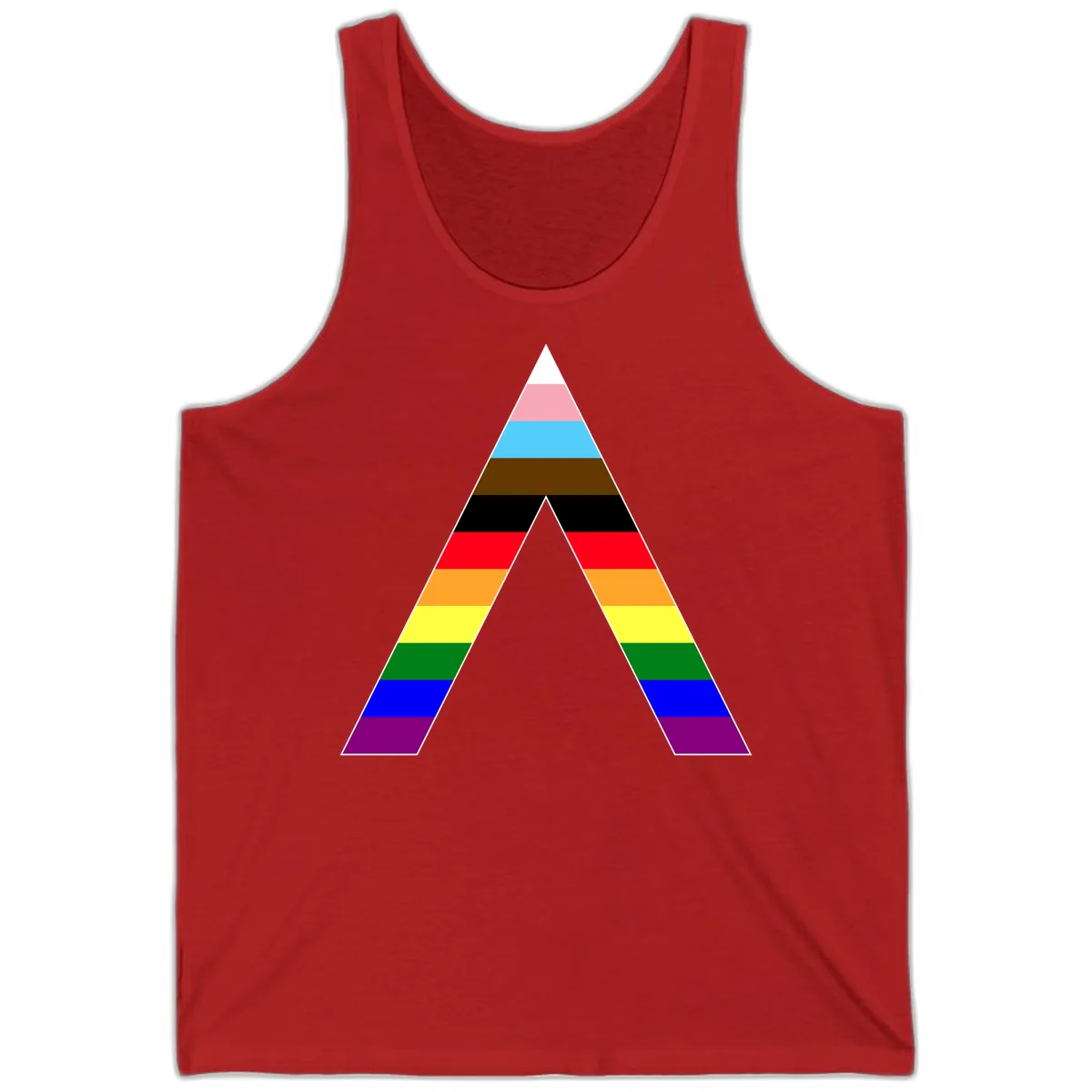 Rainbow Pride Pyramid Tank in Red