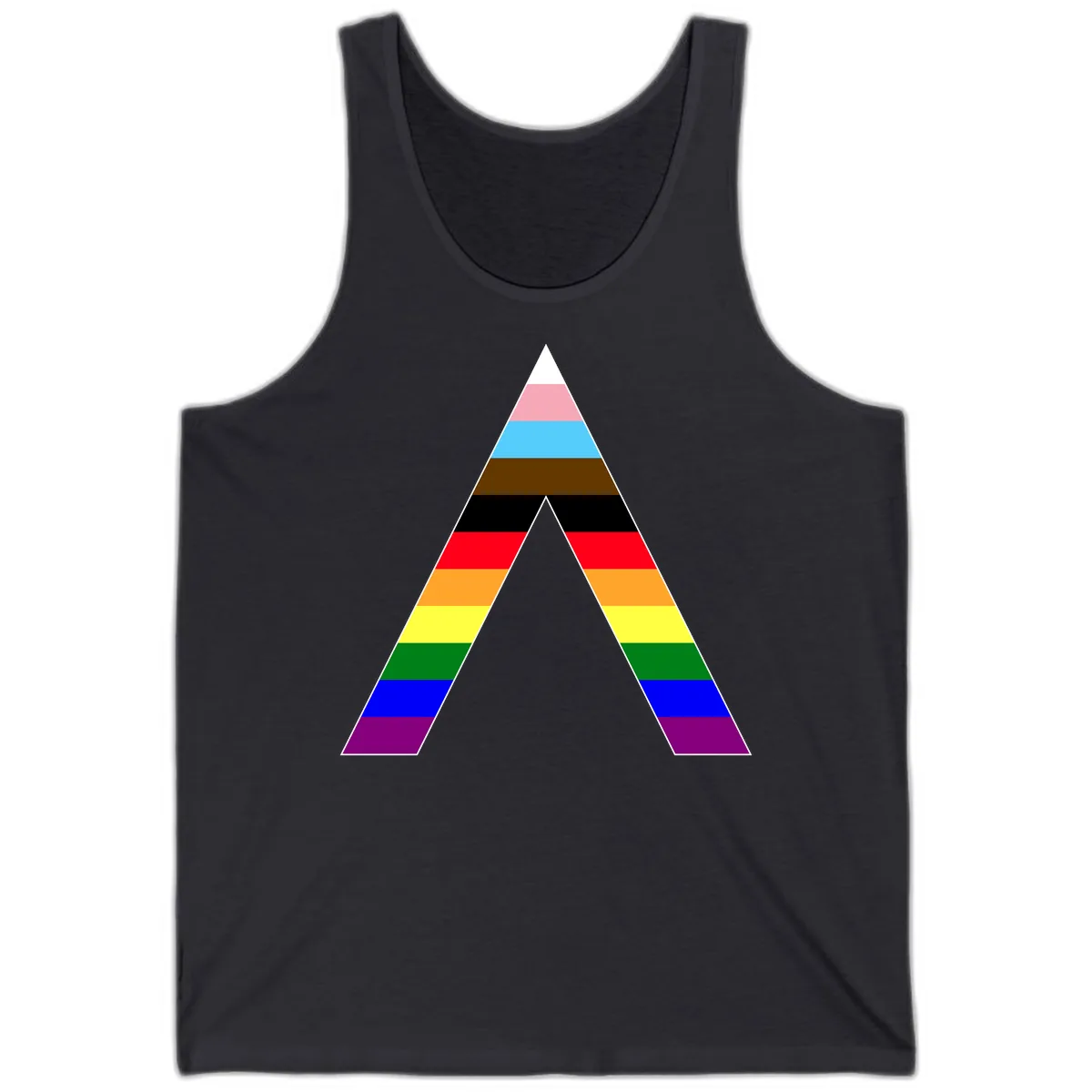 Rainbow Pride Pyramid Tank in Dark Grey