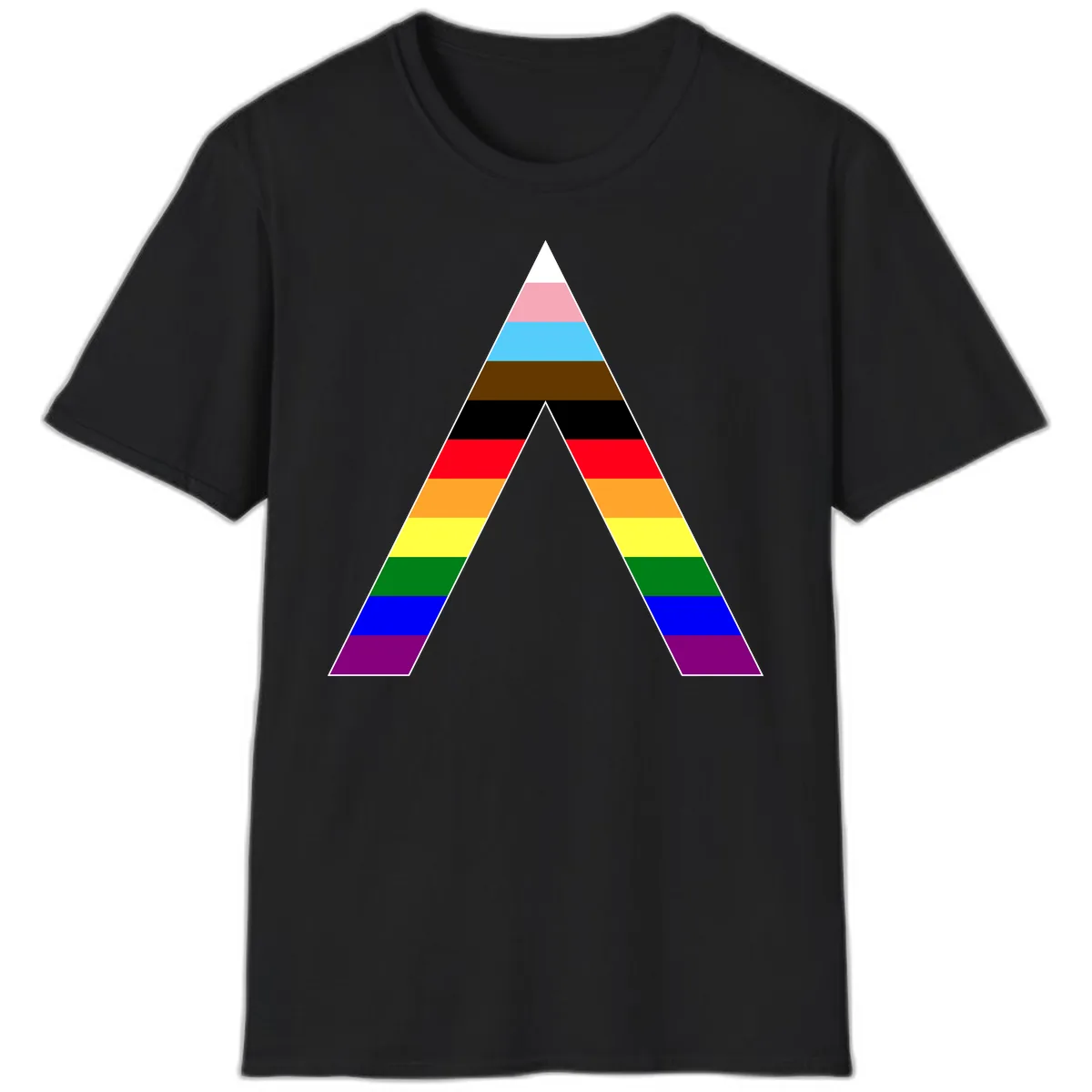 Rainbow Pride Pyramid T-Shirt in Black