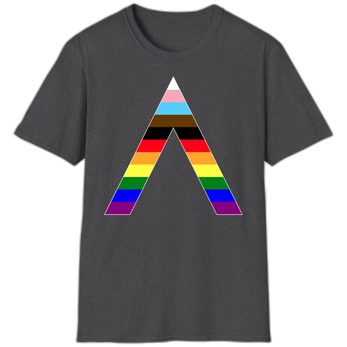 Rainbow Pride Pyramid T-Shirt in Dark Heather