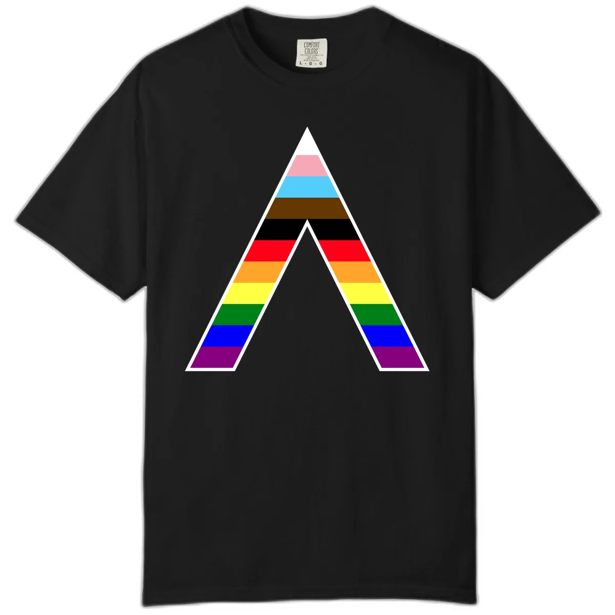 Rainbow Pride Pyramid Comfort Color in Black