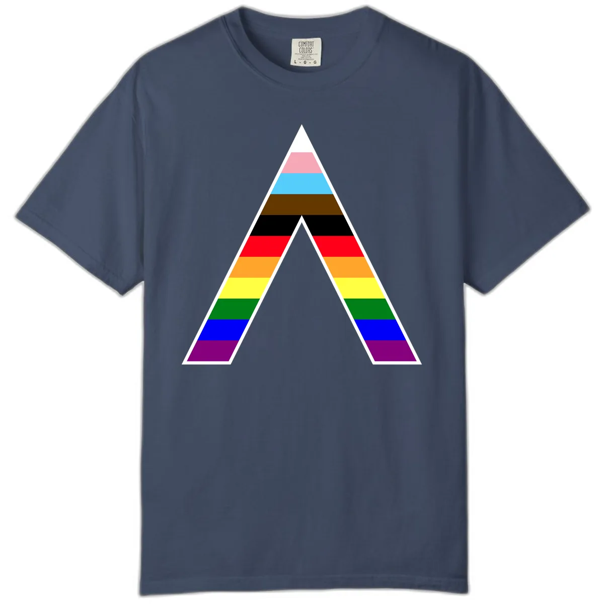Rainbow Pride Pyramid Comfort Color in Midnight