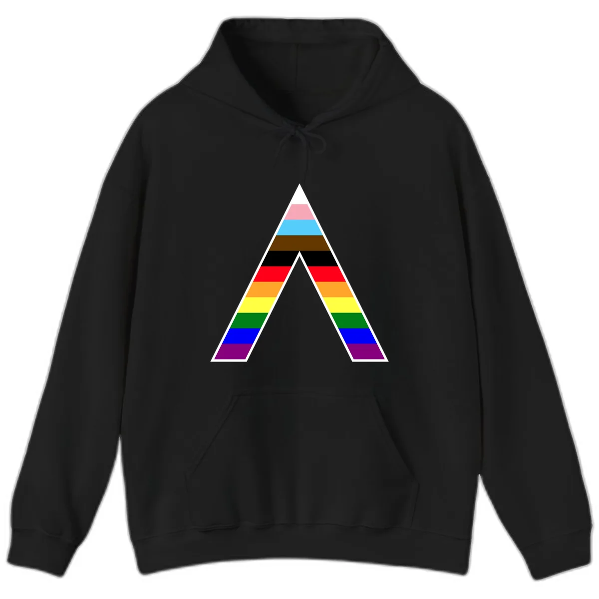 Rainbow Pride Pyramid Hoodie in Black