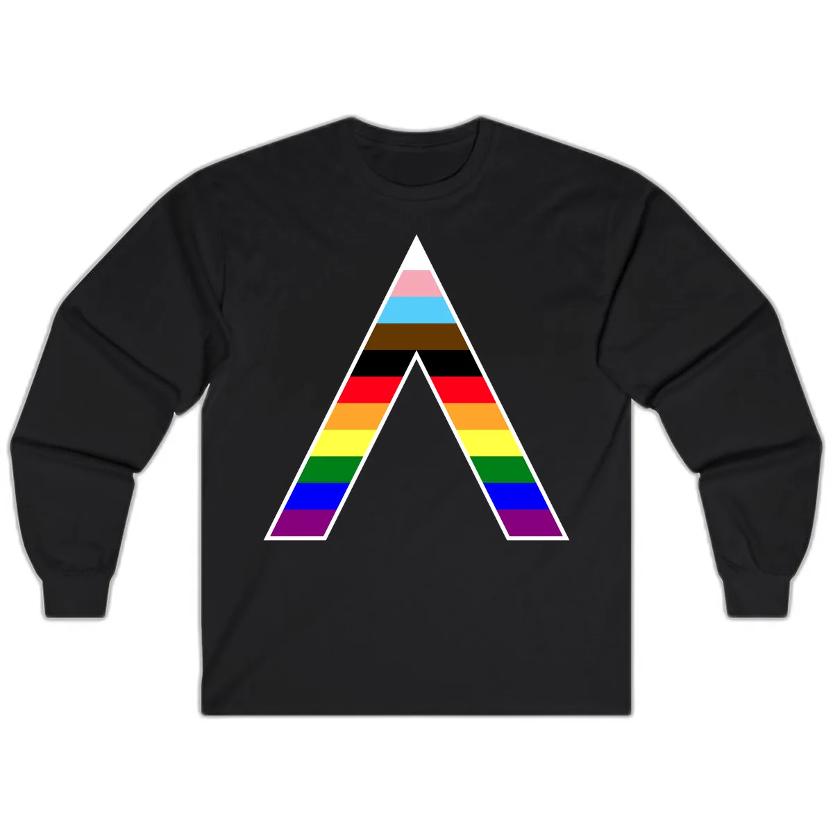 Rainbow Pride Pyramid Long Sleeve in Black