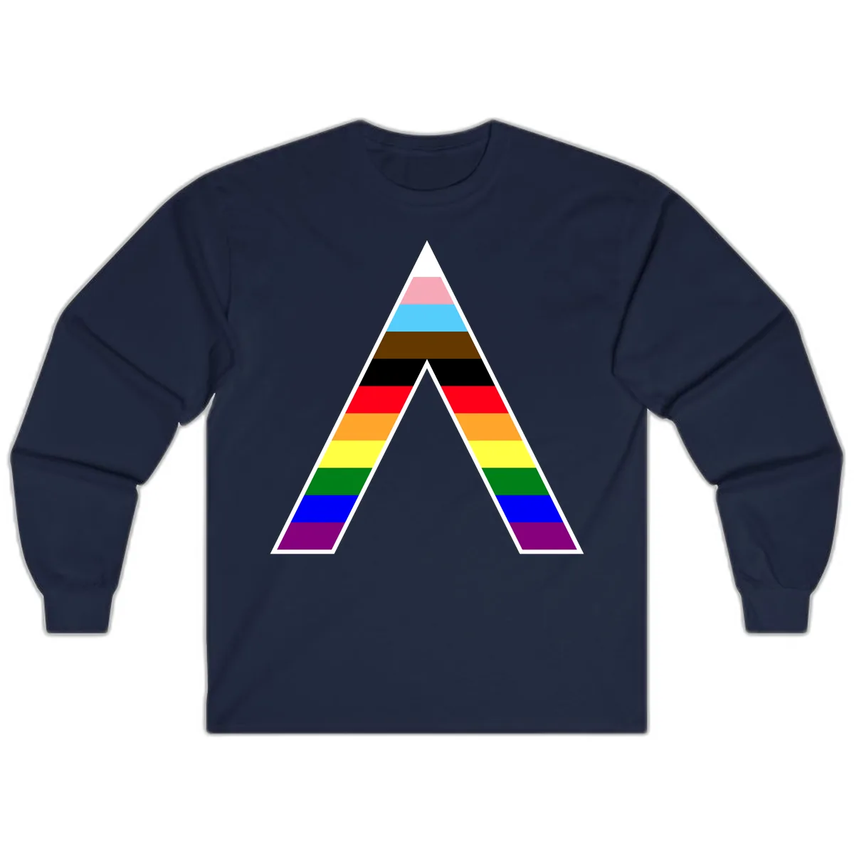 Rainbow Pride Pyramid Long Sleeve in Navy