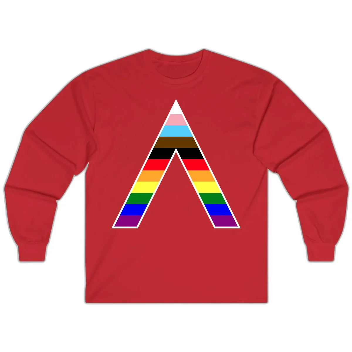 Rainbow Pride Pyramid Long Sleeve in Red